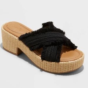 Women's Sally Platform Heels with Memory Foam Insole - Universal Thread Black 10